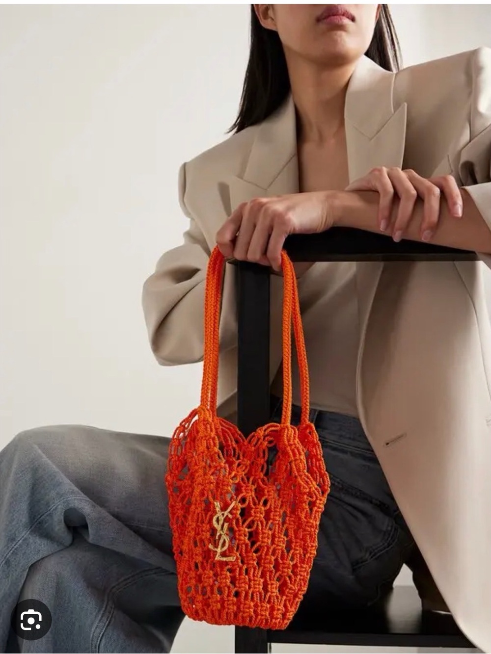 Saint Laurent Small Crochet Bag Orange Brand new !